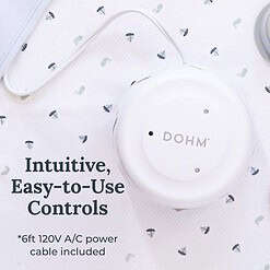 Yogasleep Dohm UNO White Noise Sound Machine (White) With Real Fan Inside for Non-Looping White Noise