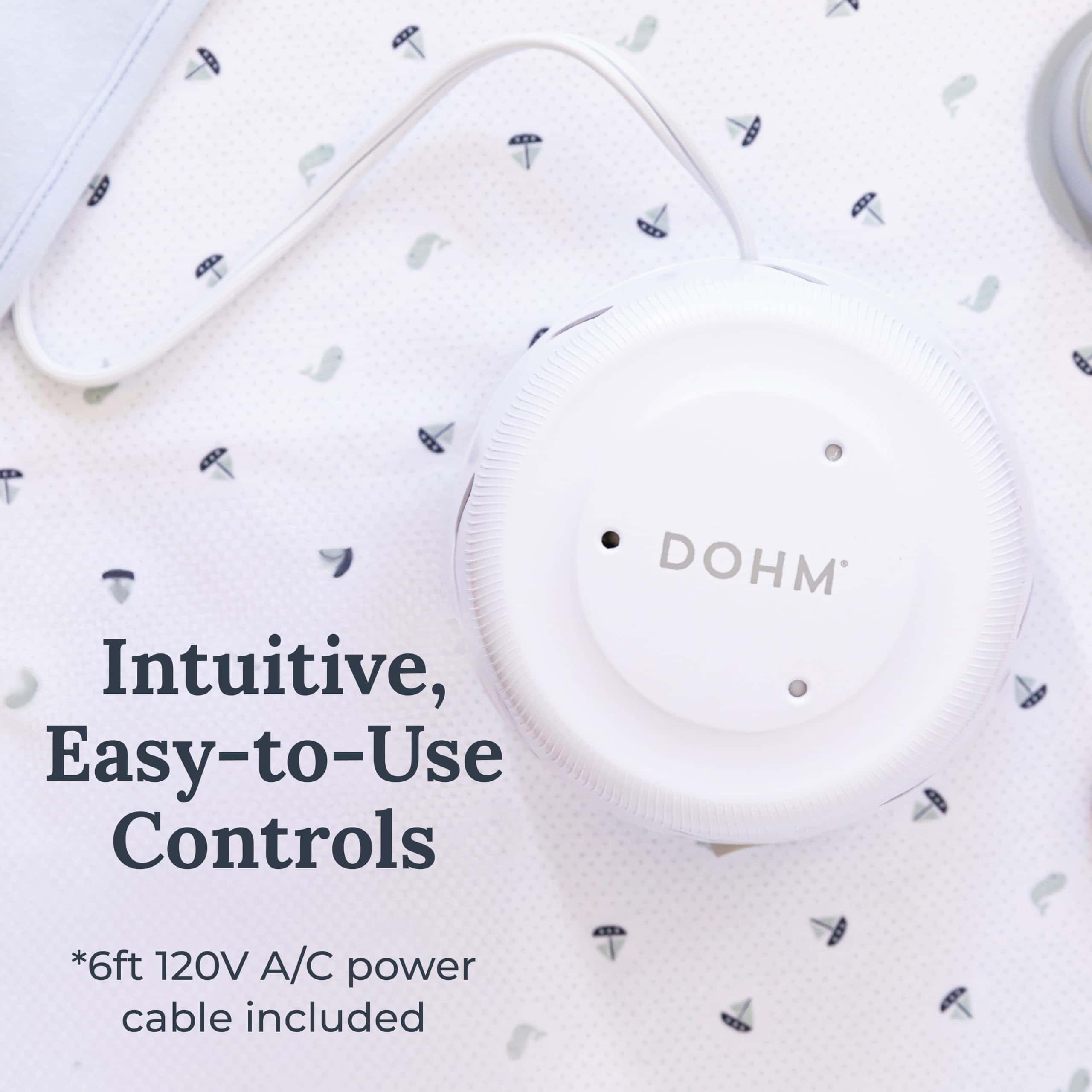 Yogasleep Dohm UNO White Noise Sound Machine (White) With Real Fan Inside for Non-Looping White Noise