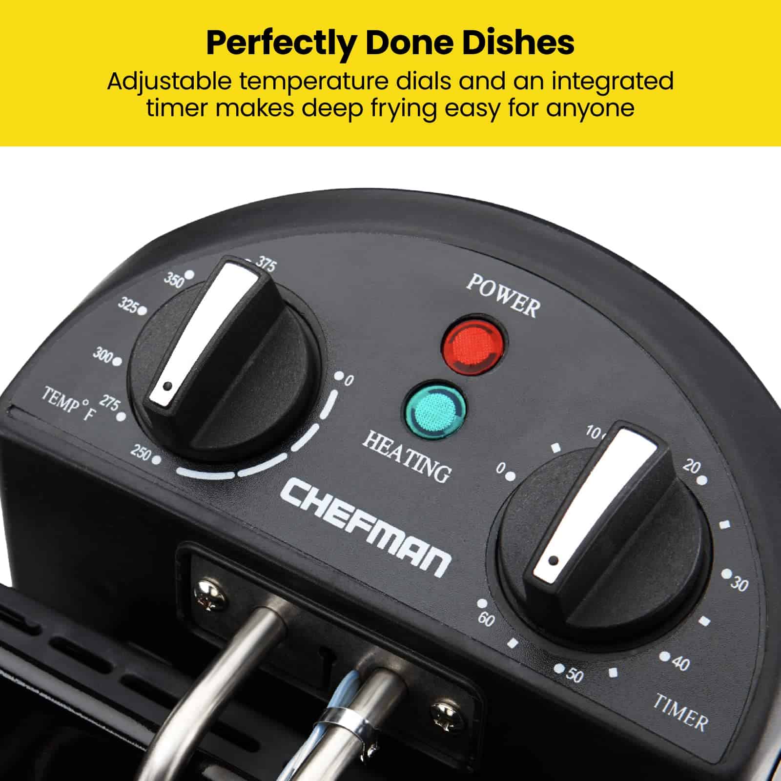 Chefman 4.5 Liter Deep Fryer w/Basket Strainer, XL Jumbo Size, Adjustable Temperature & Timer, Stainless Steel