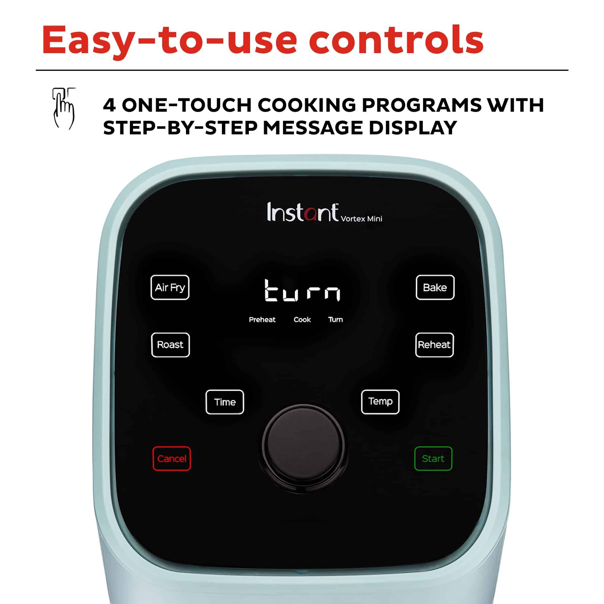 Instant Vortex 2QT Mini Air Fryer, Small Air fryer that Crisps, Reheats, Bakes, Roasts, Aqua