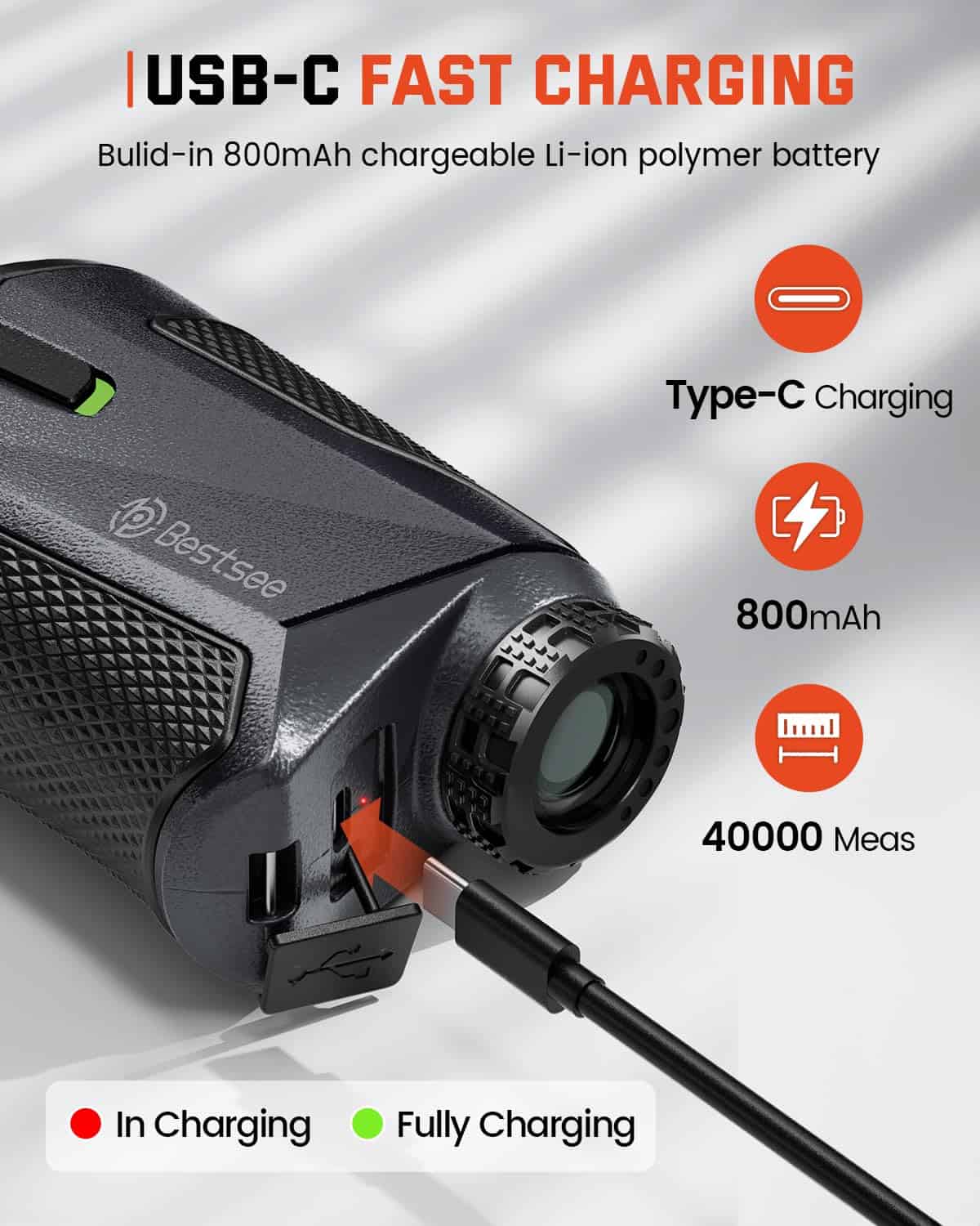 Bestsee Golf Rangefinder with Slope, 7X Magnification, USB-C Rechargeable Rangefinders Magnet Strip