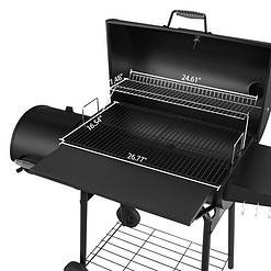 Royal Gourmet CC1830SC Charcoal Grill Offset Smoker with Cover, 811 Square Inches, Black