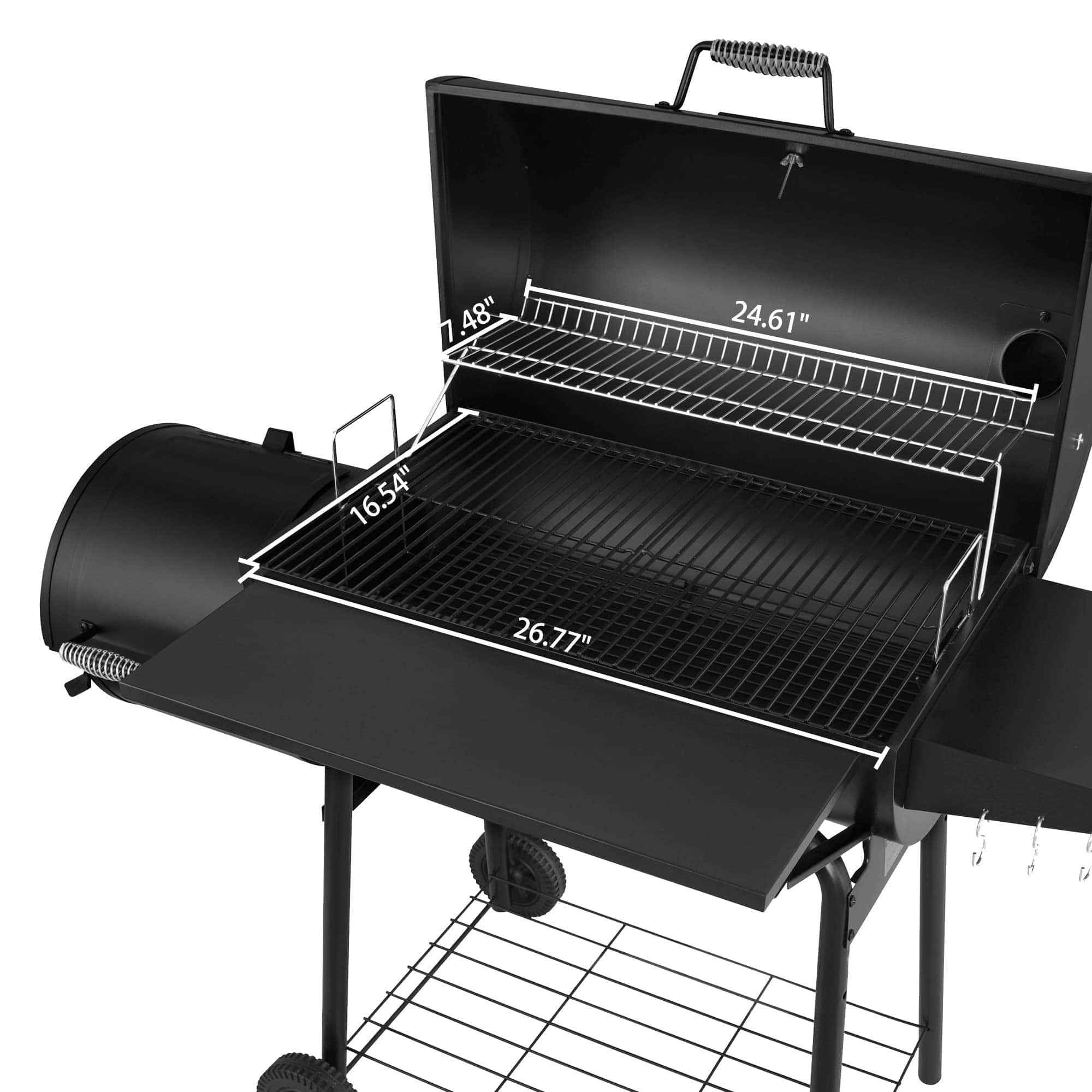 Royal Gourmet CC1830SC Charcoal Grill Offset Smoker with Cover, 811 Square Inches, Black