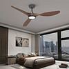 Roomratv Ceiling Fans with Lights and Remote, 52 Inch Large Airflow Indoor Ceiling Fans, Dark Woodgrain
