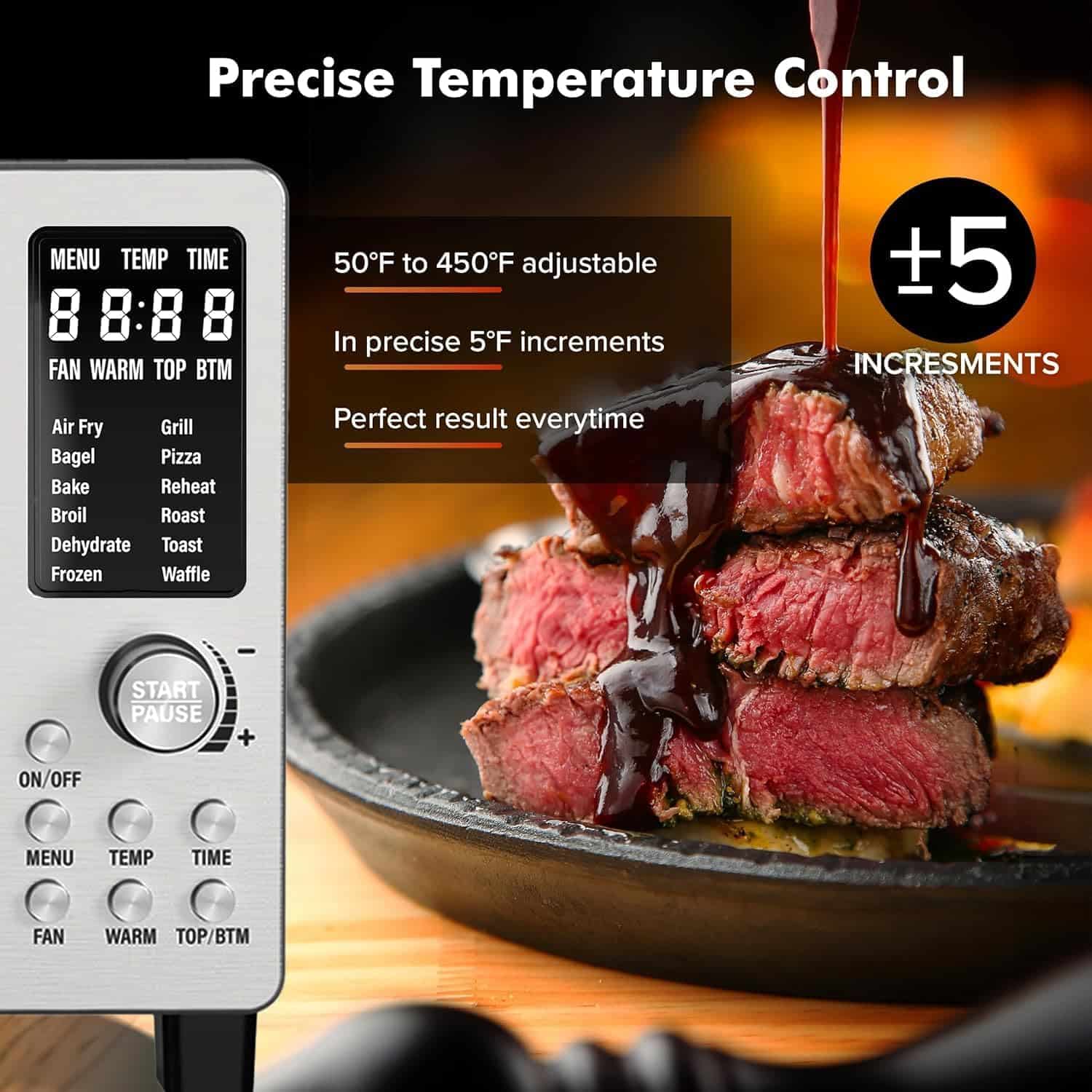 Nuwave Bravo Pro Smart 21QT Toaster Oven Air Fryer Combo, 1800W, Stainless Steel