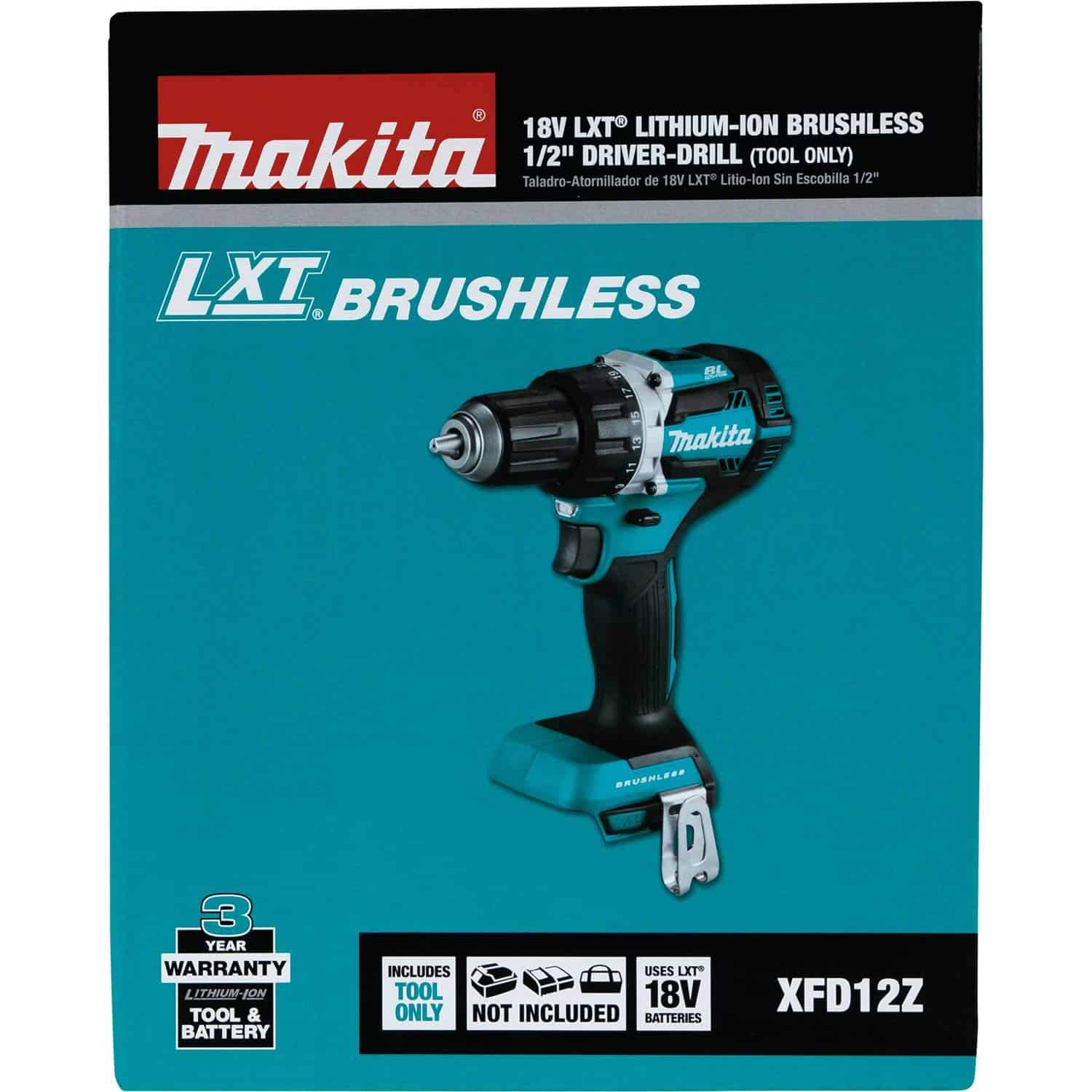 Makita XFD12Z 18V LXT Lithium-Ion Brushless Cordless 1/2" Driver-Drill, Tool Only
