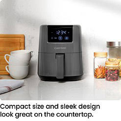 CHEFMAN 2 Qt Mini Air Fryer – Digital Space-Saving Compact Air Fryer, Grey