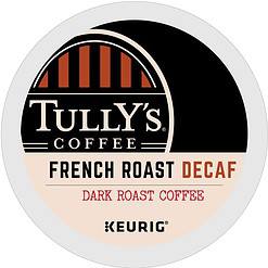 Tully's Coffee French Roast Decaf, Keurig Single-Serve K-Cup Pods, Dark Roast, 96 Count (4 Packs of 24)