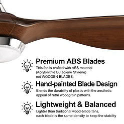 reiga 52 Inch ETL Listed High CFM Quiet DC Motor Smart Ceiling Fans with Lights Remote Control