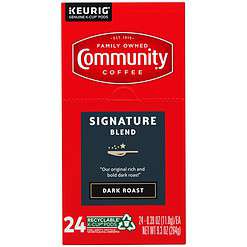 Community Coffee Signature Blend 96 Count Coffee Pods, Dark Roast, Compatible with Keurig 2.0 K-cup Brewers, 24 Count (Pack of 4)