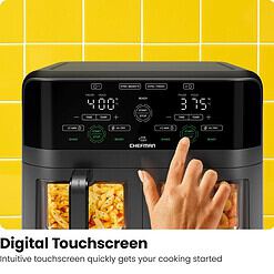 CHEFMAN 6 Quart Dual Basket Air Fryer Oven, Black