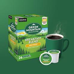 Green Mountain Coffee Roasters Breakfast Blend Single-Serve Keurig K-Cup Pods, Light Roast Coffee, 96 Count (4 Packs of 24)