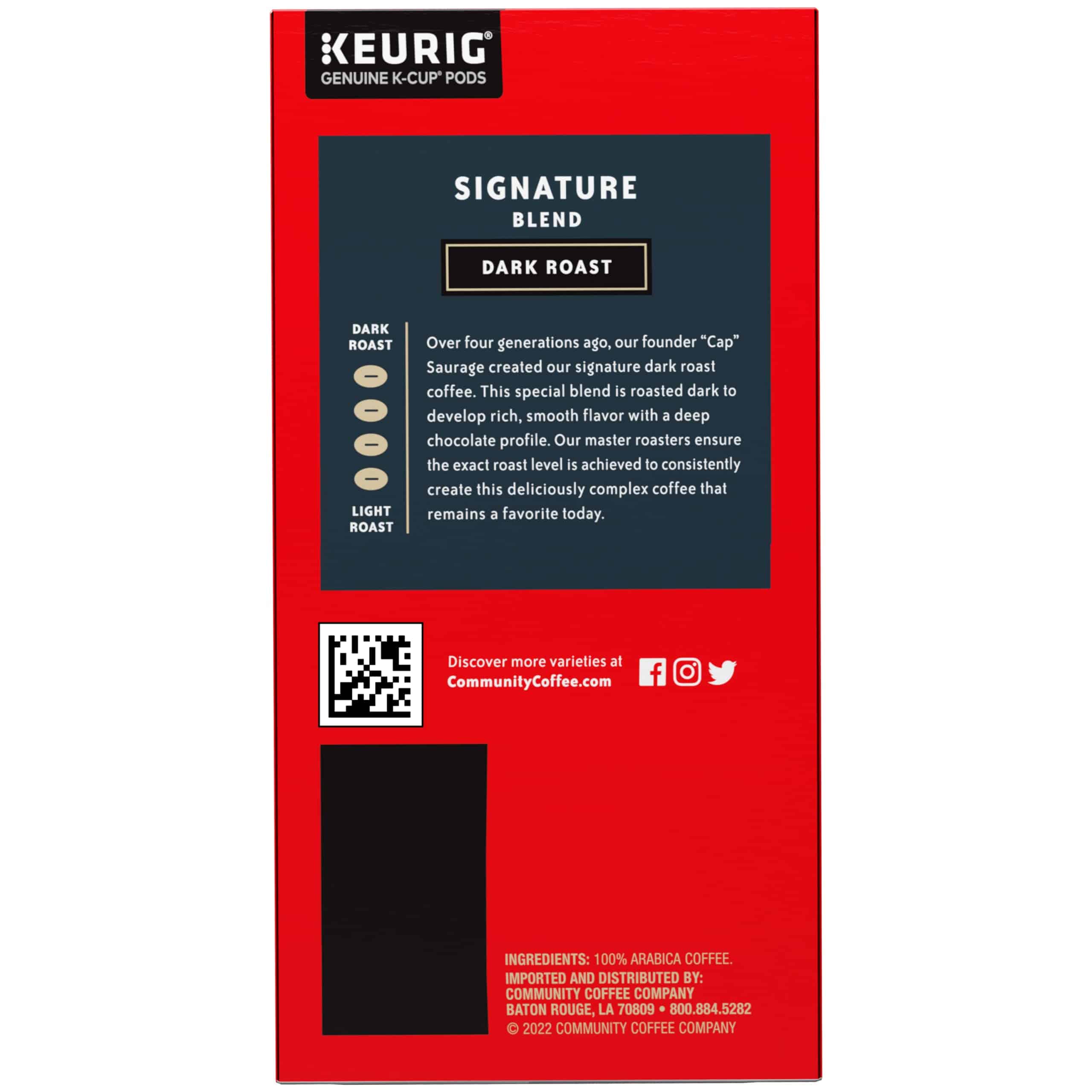 Community Coffee Signature Blend 96 Count Coffee Pods, Dark Roast, Compatible with Keurig 2.0 K-cup Brewers, 24 Count (Pack of 4)