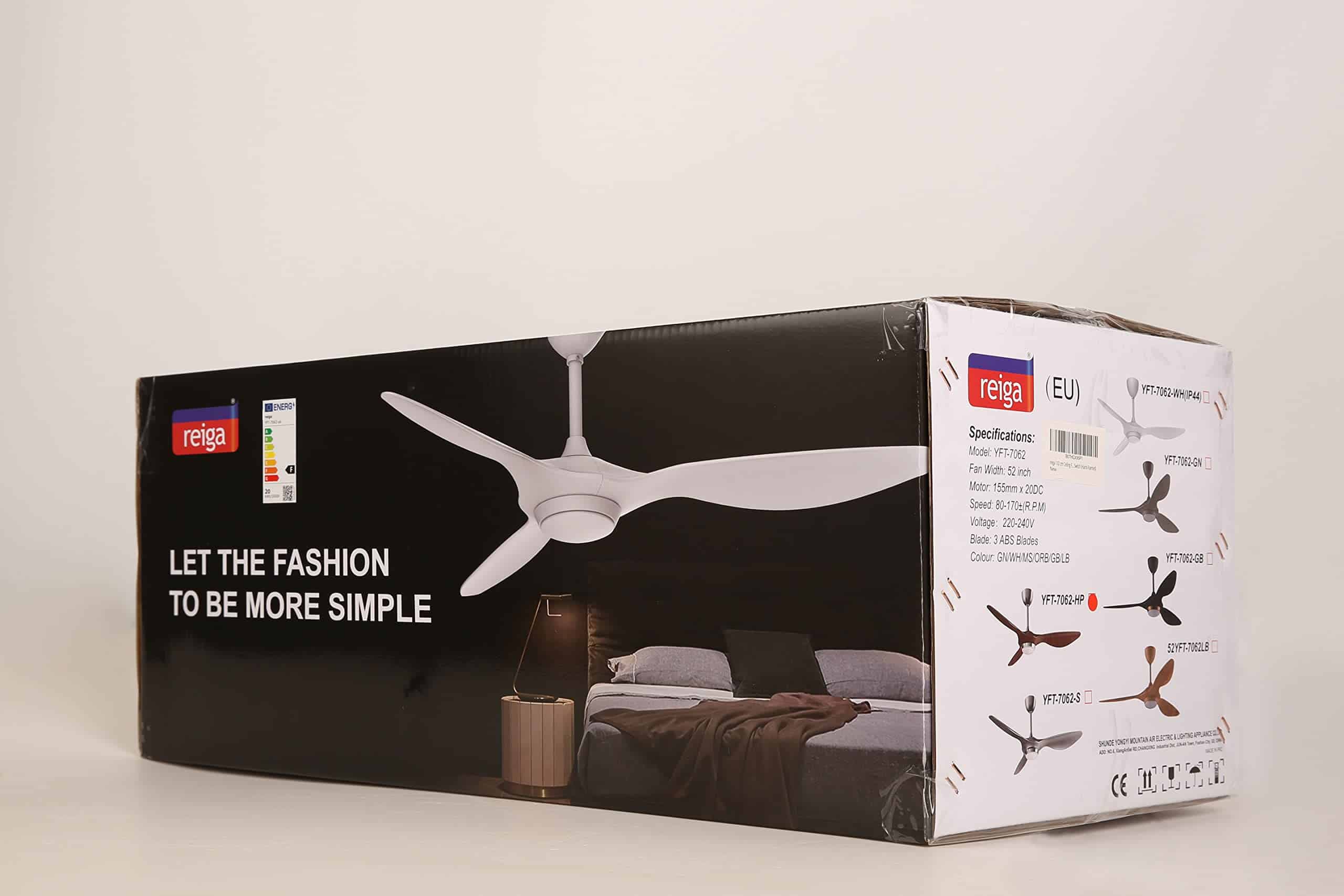 reiga 52 Inch ETL Listed High CFM Quiet DC Motor Smart Ceiling Fans with Lights Remote Control