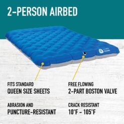 Sierra Designs Queen Campaign Air Mattress - Air Bed for Car Camping and Travel