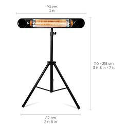 Briza Infrared Electric Patio Heater, Indoor/Outdoor Heater, Portable Wall/Garage Heater, 1500W