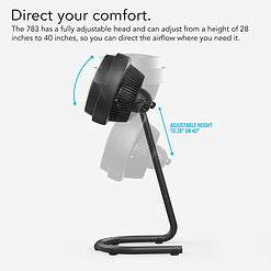 Vornado 783 Full-Size Whole Room Air Circulator Fan, Adjustable Height, 3 Speeds, Black