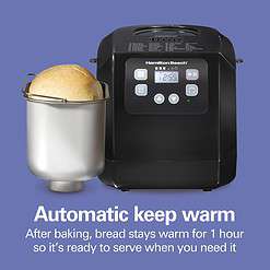 Hamilton Beach Bread Maker Machine, Digital, Programmable, 2 lb Capacity, Black