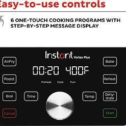 Instant Pot Vortex Plus 6-in-1, 4-quart Air Fryer Oven with Customizable Smart Cooking Programs, Stainless Steel