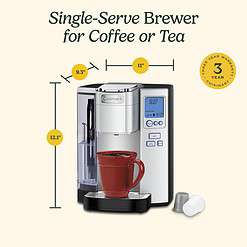Cuisinart SS-10P1 Coffee Maker, Single Serve 72-Ounce Reservoir Coffee Machine, Stainless Steel, Silver