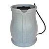 FCMP Outdoor Catalina 45 Gallon Rain Water Barrel Catcher System with Flat Back for Watering Outdoor Plants, Light Granite