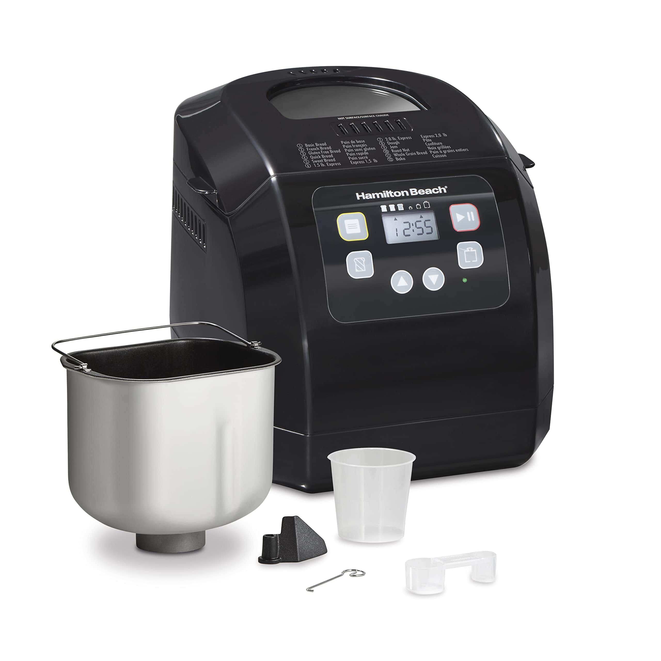 Hamilton Beach Bread Maker Machine, Digital, Programmable, 2 lb Capacity, Black