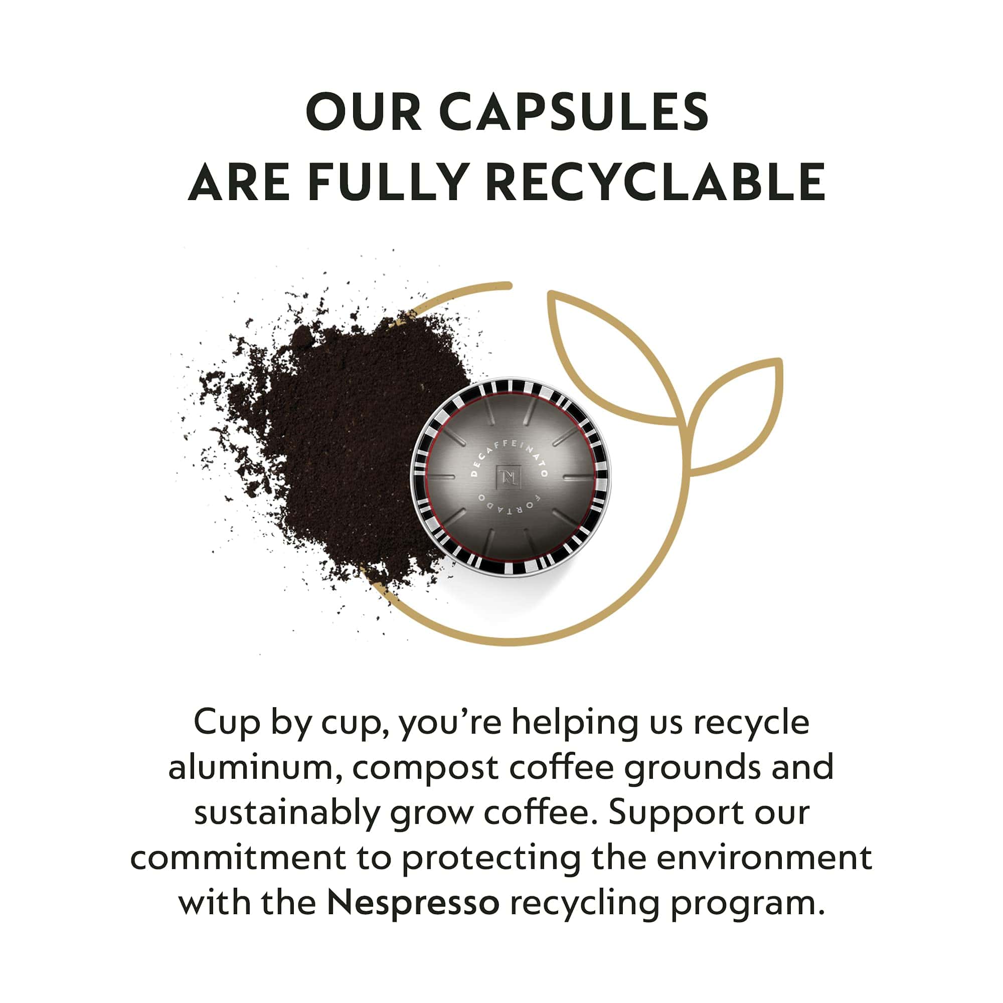 Nespresso Vertuo Fortado Decaffeinato, Gran Lungo, Unflavored, 30 Count