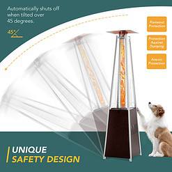 Pamapic Patio Heater, 48,000 BTU Pyramid Flame Outdoor Heater with Cover