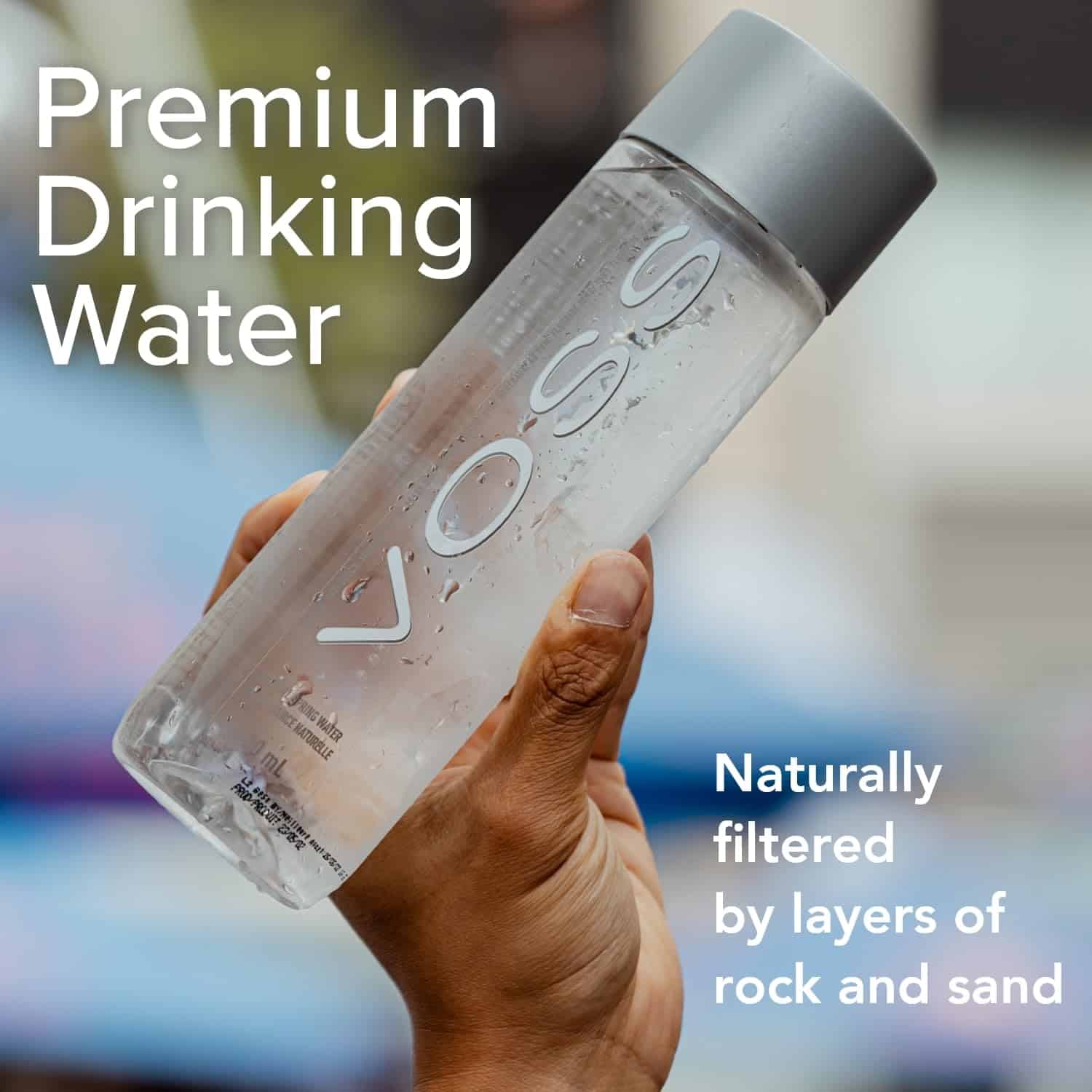 VOSS Premium Still Bottled Natural Water - Pure Drinking Water with Unique & Iconic Bottle Design - 24 Pack