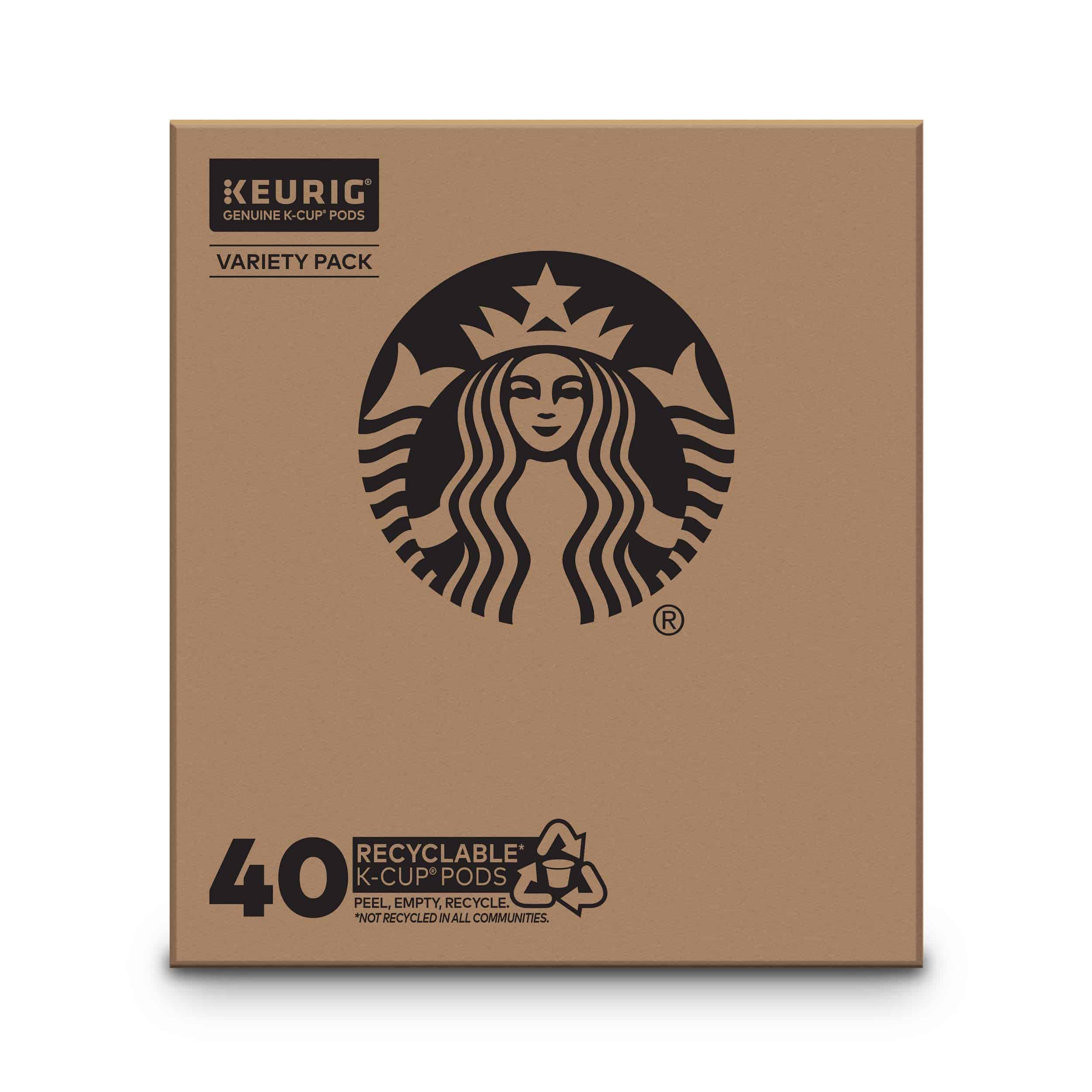 Starbucks K-Cup Coffee Pods - Starbucks Blonde, Medium, Dark Roast & Flavored Coffee - Variety Pack for Keurig Brewers - 1 box (40 pods total)