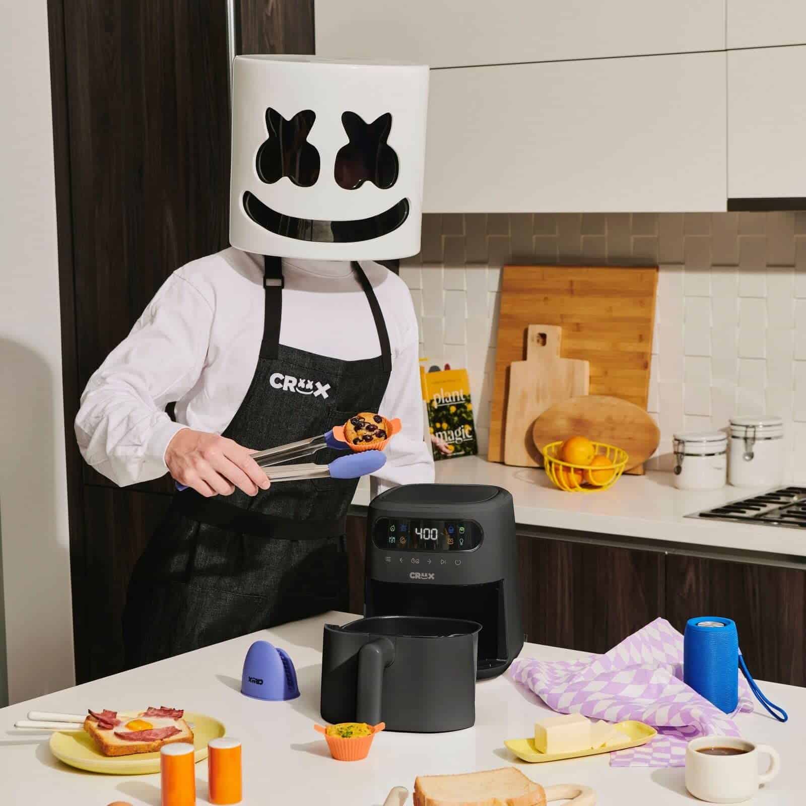 CRUX x Marshmello 3.0 QT Digital Air Fryer with TurboCrisp Technology, Black