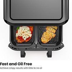 CHEFMAN 6 Quart Dual Basket Air Fryer Oven, Black