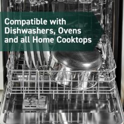 HexClad Hybrid Nonstick 8-Quart Stockpot with Tempered Glass Lid, Dishwasher Safe, Induction Ready, Compatible with All Cooktops