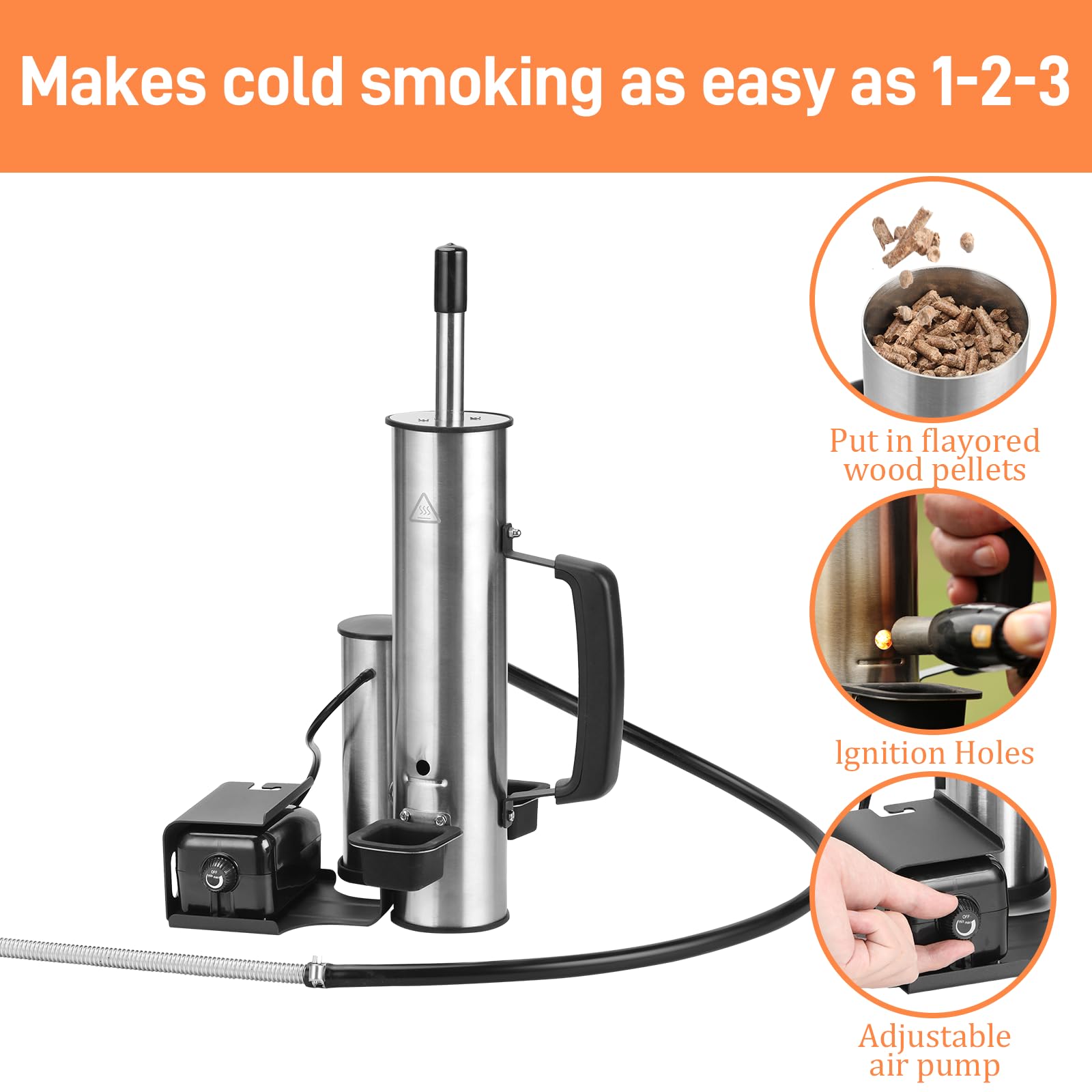 GANGSHELO Portable Electric Smoker Pellet Accessory Works with Any BBQ Grill Add Your Favorite Blend