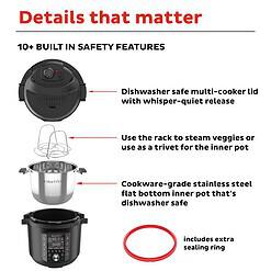Instant Pot Pro 10-in-1 Pressure Cooker, Slow Cooker, Rice/Grain Cooker, Steamer, Sauté, Black, 6 Quart