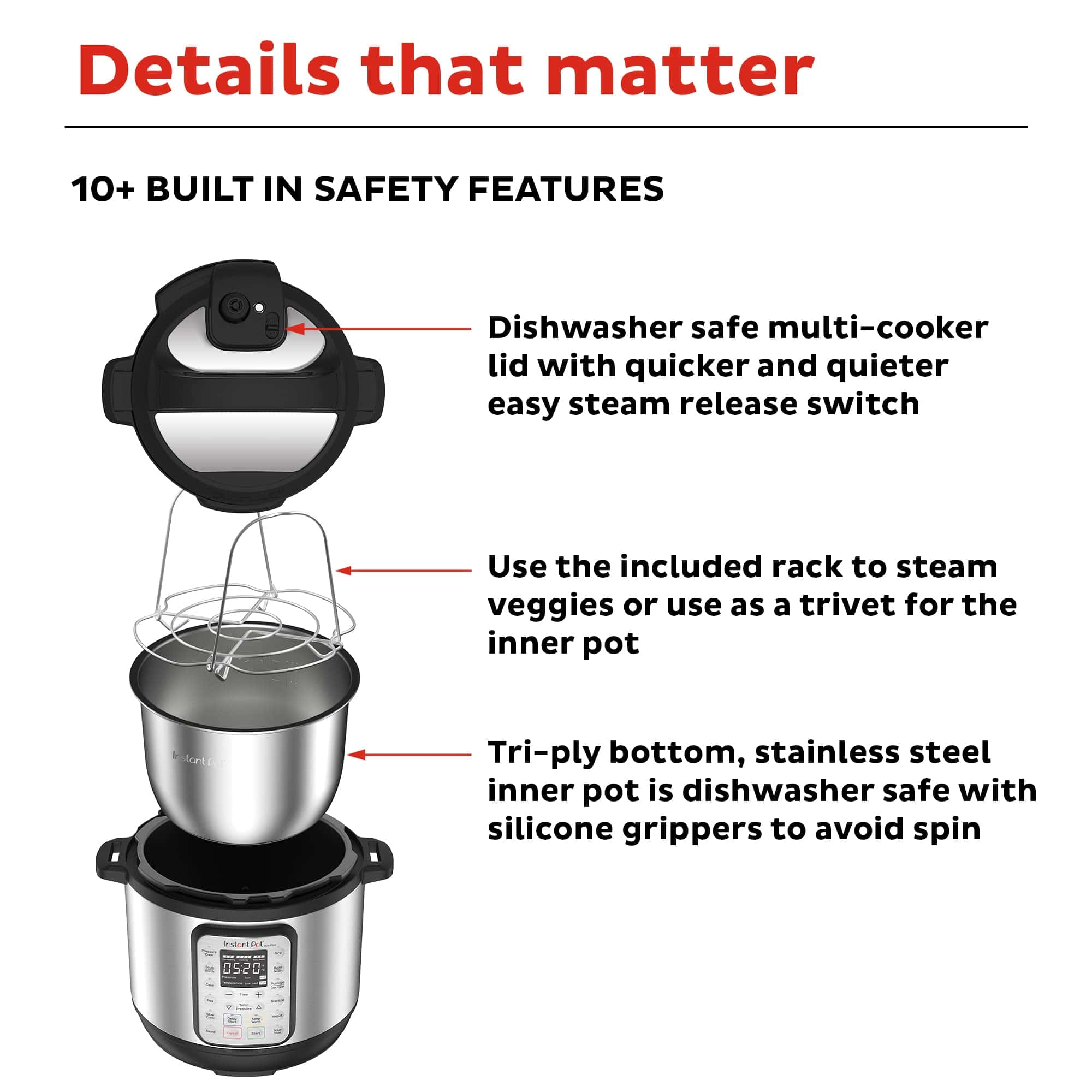 Instant Pot Duo Plus 9-in-1 Electric Pressure Cooker, Slow Cooker, Rice Cooker, Steamer, 8 Quart