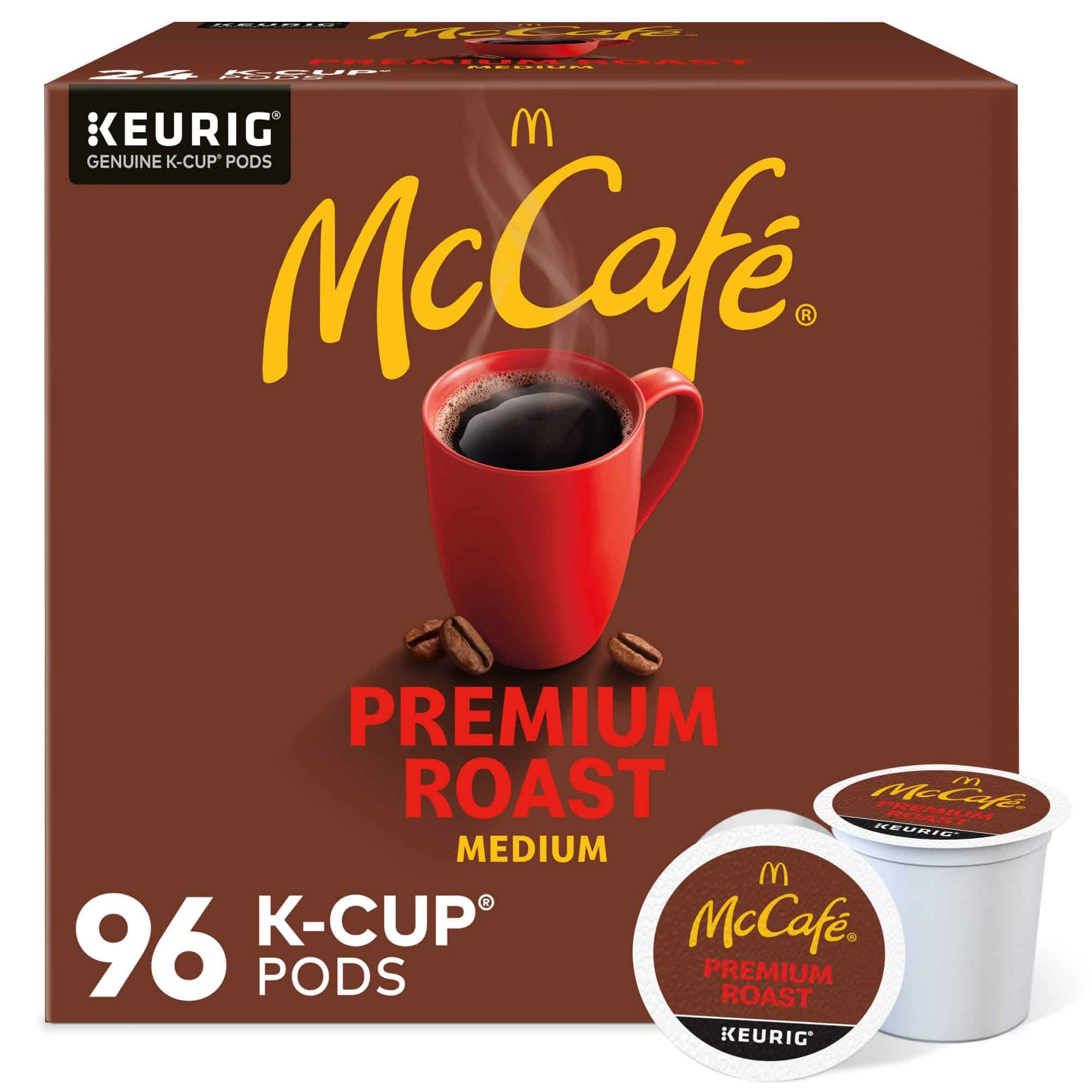 McCafe Premium Roast Coffee, Keurig Single Serve K-Cup Pods, Medium Roast, 96 Count (4 Packs of 24)
