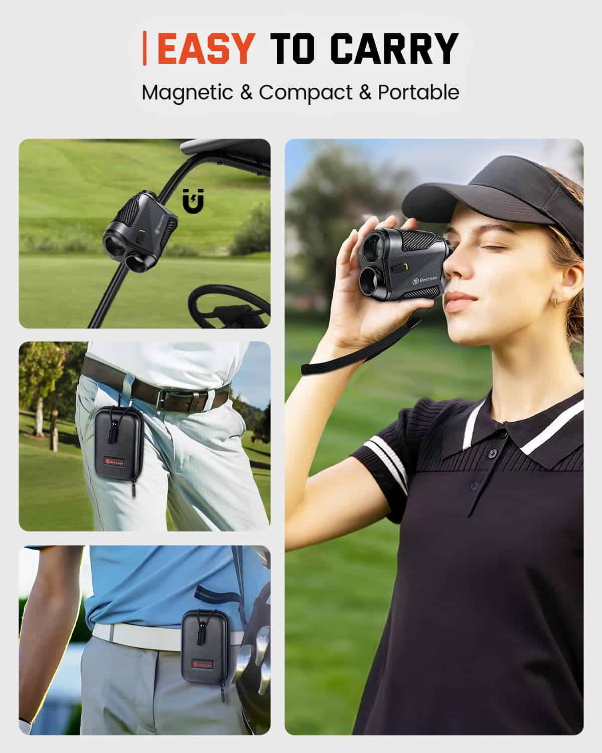 Bestsee Golf Rangefinder with Slope, 7X Magnification, USB-C Rechargeable Rangefinders Magnet Strip