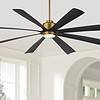Casa Vieja Casa Grande Brass and Black LED Large Ceiling Fan 72" with Remote