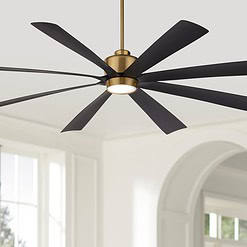 Casa Vieja Casa Grande Brass and Black LED Large Ceiling Fan 72