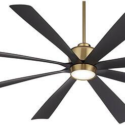 Casa Vieja Casa Grande Brass and Black LED Large Ceiling Fan 72