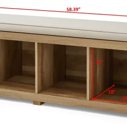 Better Homes & Gardens 4-Cube Shoe Storage Bench, Weathered