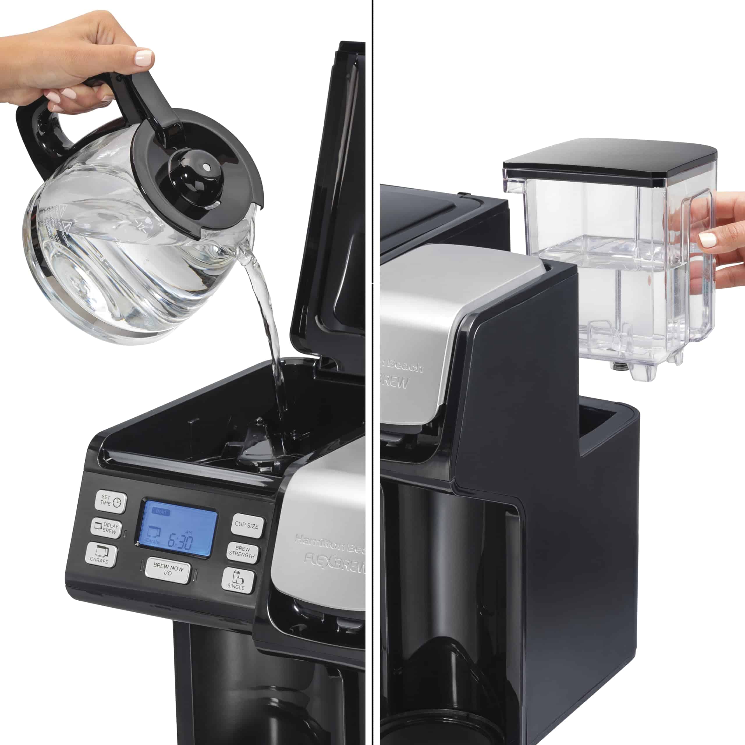 Hamilton Beach 49902 FlexBrew Trio 2-Way Coffee Maker, Black - Fast Brewing