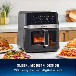 Oster Air Fryer, 6 Quart Digital Air Fryer, Large Air Fryer with Window