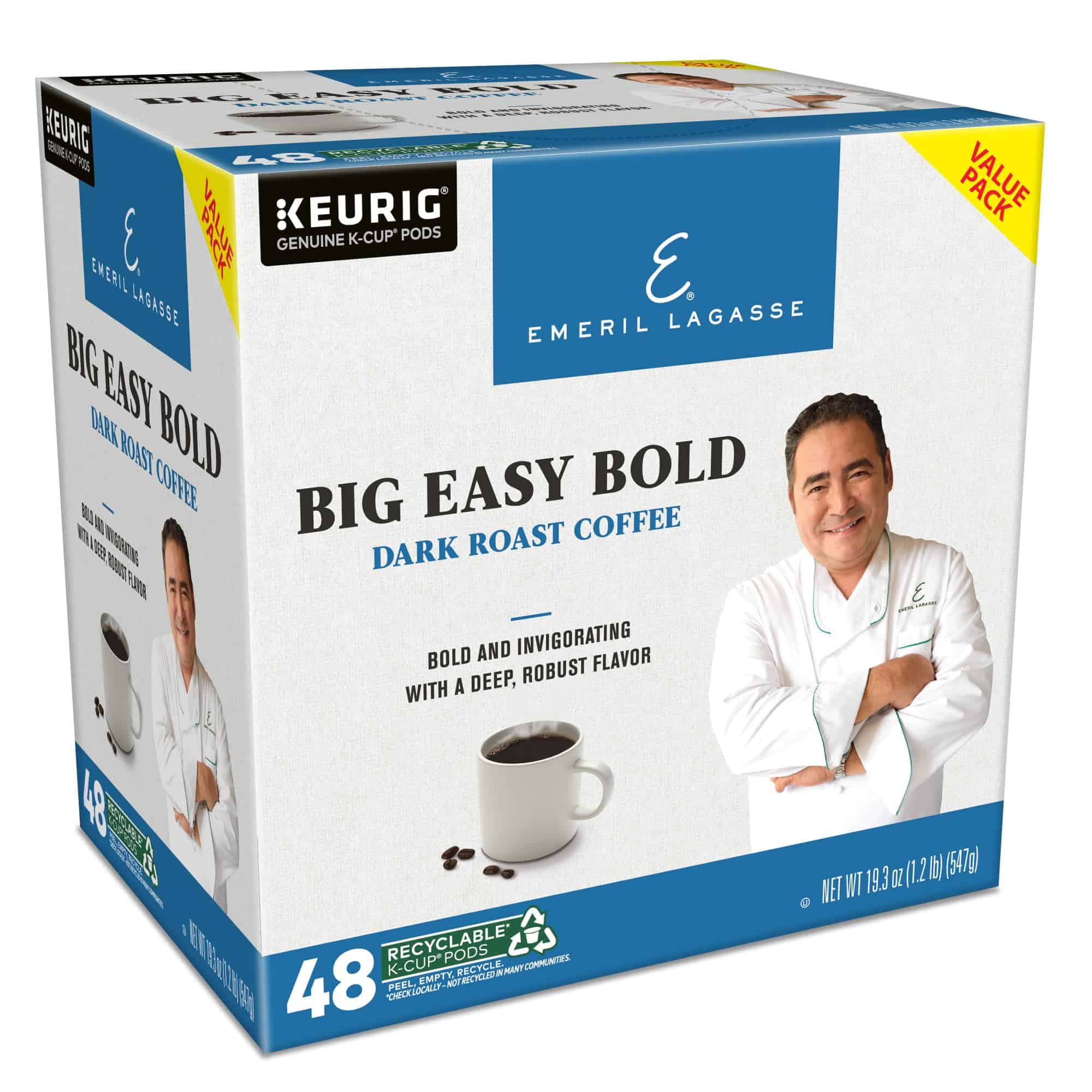 Emeril Big Easy Bold Single-Serve Keurig K-Cup Pods, Dark Roast Coffee Pods, 48 Count
