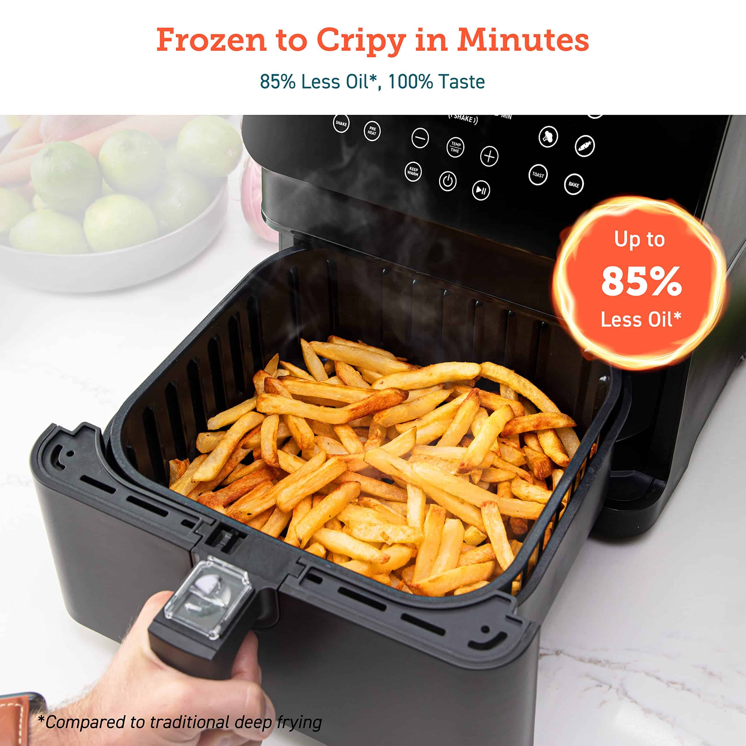 COSORI 12-in-1 Air Fryer 5.8QT, Toast, Bake, Detachable Square Basket, Dishwasher Safe
