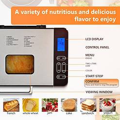 EUHOMY Bread Maker Machine 2LB Bread Maker for 3 Loaf Sizes & 3 Crust Colors, Gluten Free