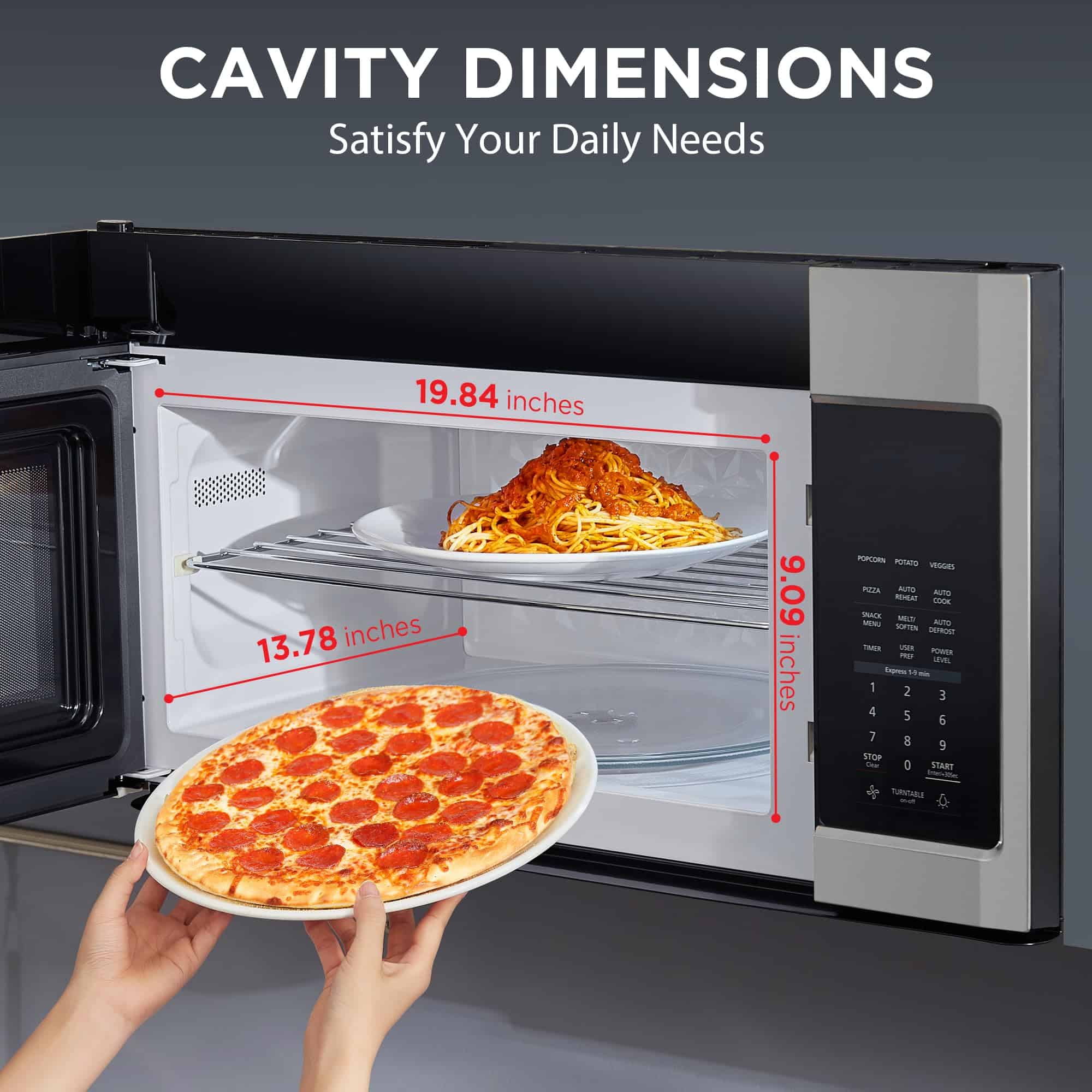 BLACK+DECKER EM044KB19 Over The Range Microwave Oven with One Touch, 1000 Watts, 400 CFM and Sensor Cooking, OTR 1.9 Cu.ft