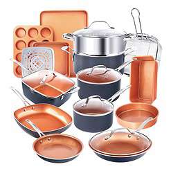 Gotham Steel 20 Pc Pots and Pans Set, Bakeware Set, Ceramic Cookware Set for Kitchen