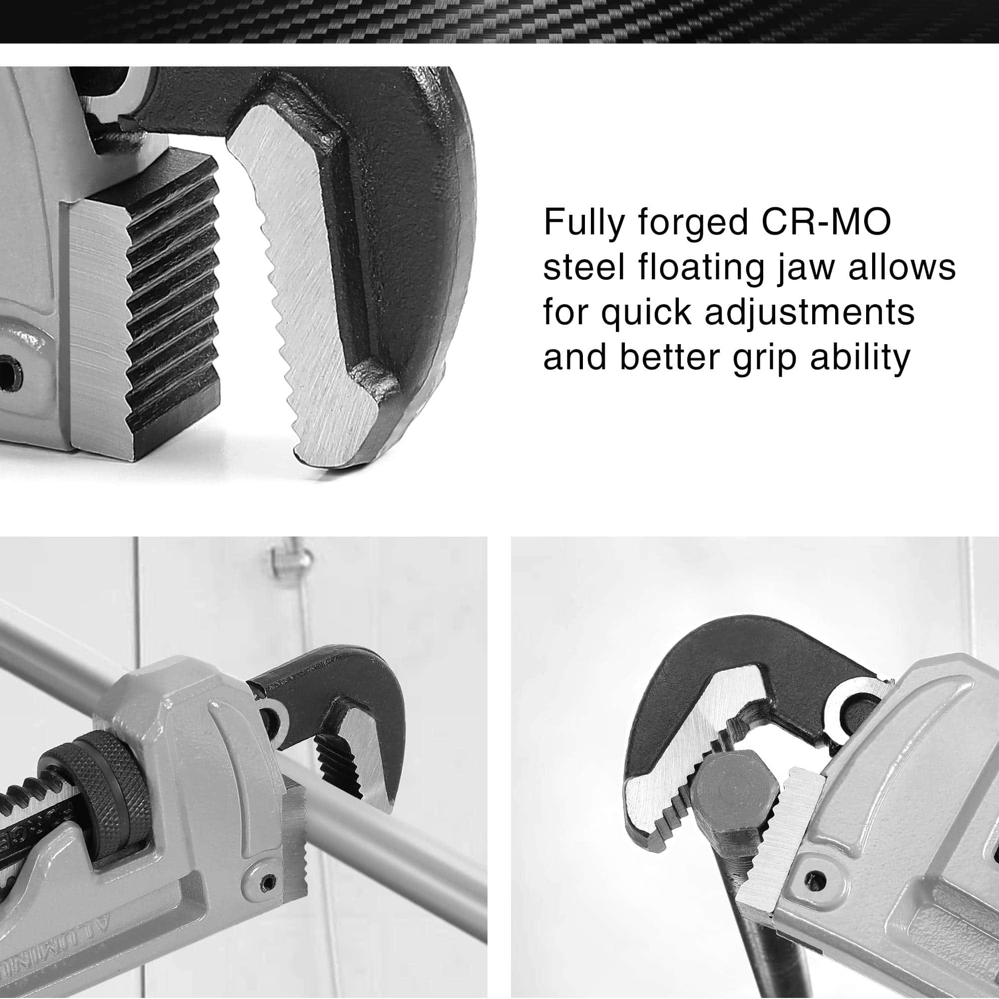 DURATECH 3-Piece Heavy Duty Aluminum Straight Pipe Wrench Set